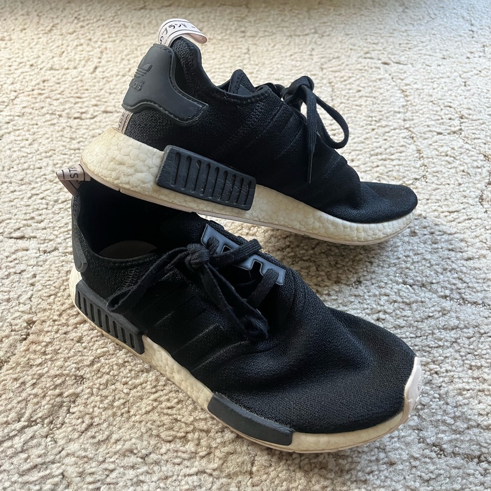 Adidas Black and Cream Athletic Shoes